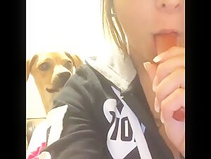 Girl deepthroat a sausages