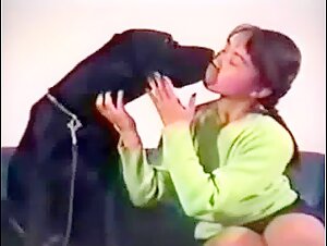 Vintage Asian kiss and hand job dog