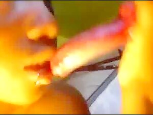 Young ebony woman eagerly deepthroats her good boy