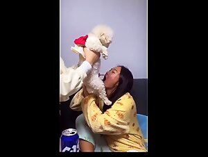 dog piss in mouth